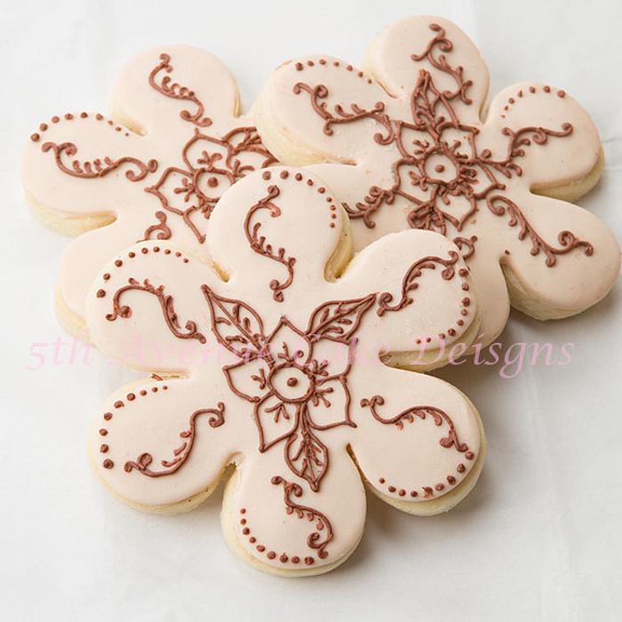 How to Create Henna Flower Cookies with Royal Icing