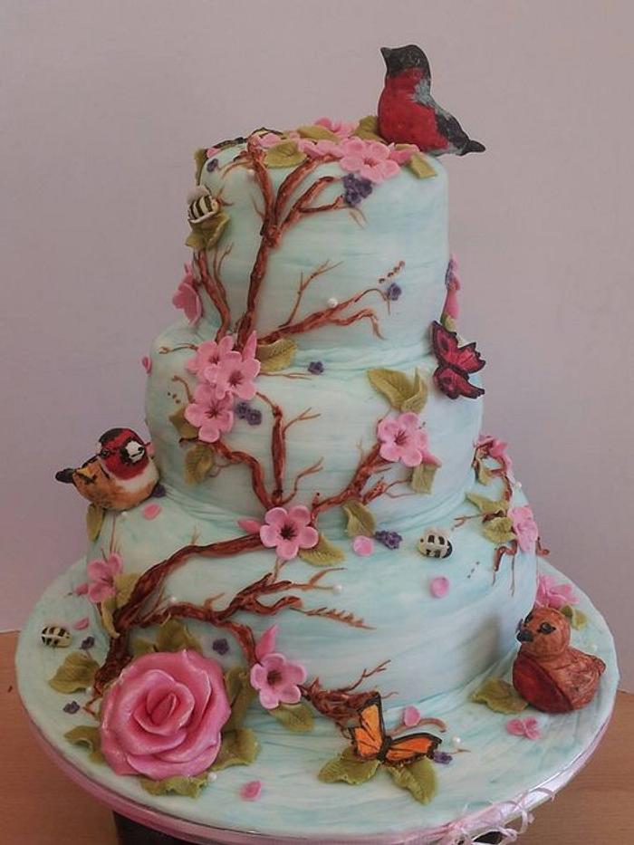 Blue Bird and Flora Cake
