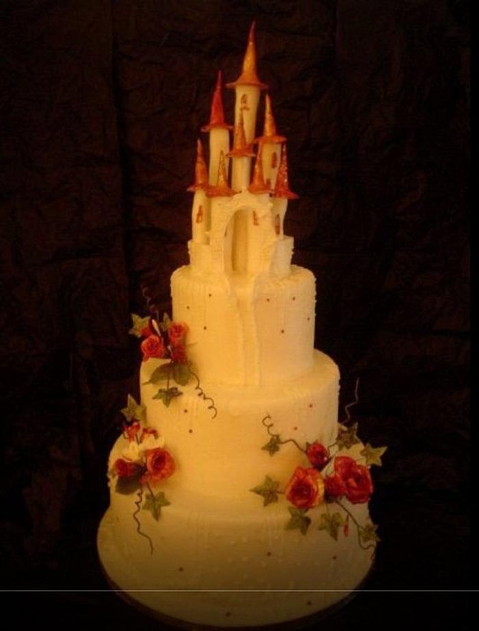 Enchanted castle wedding cake