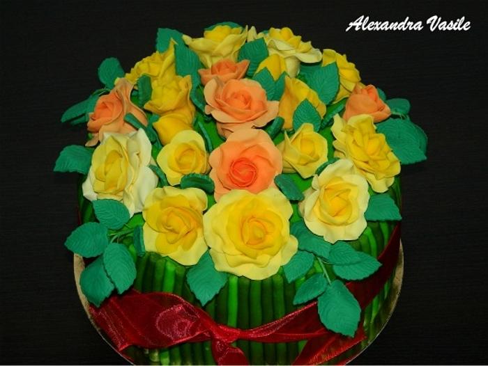 Roses Bouquet Cake