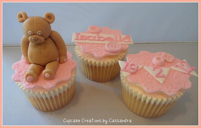 Baby Girls Christening Cupcakes