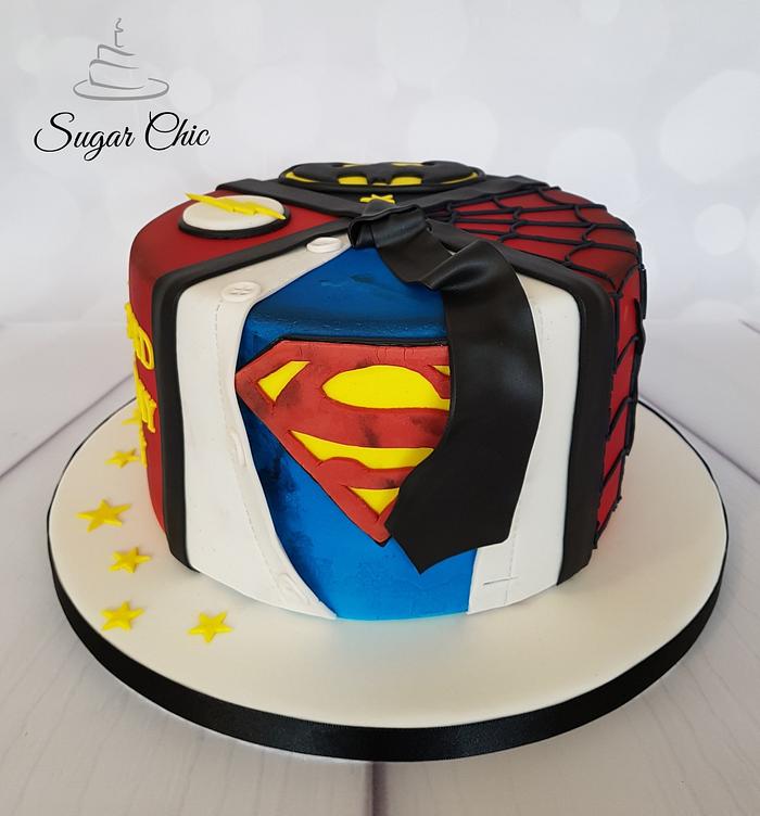 Superheroes Birthday Cake