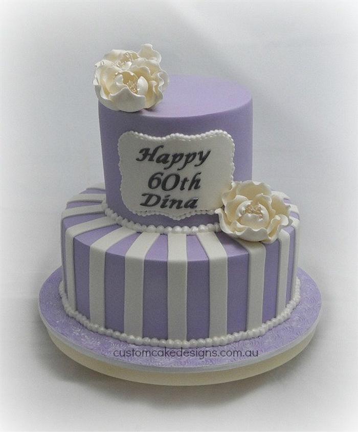 Lilac 60th Birthday Cake