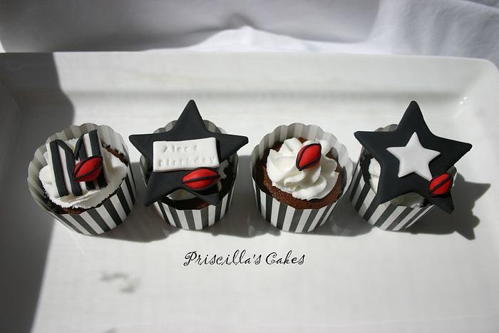 Collingwood themed cupcakes