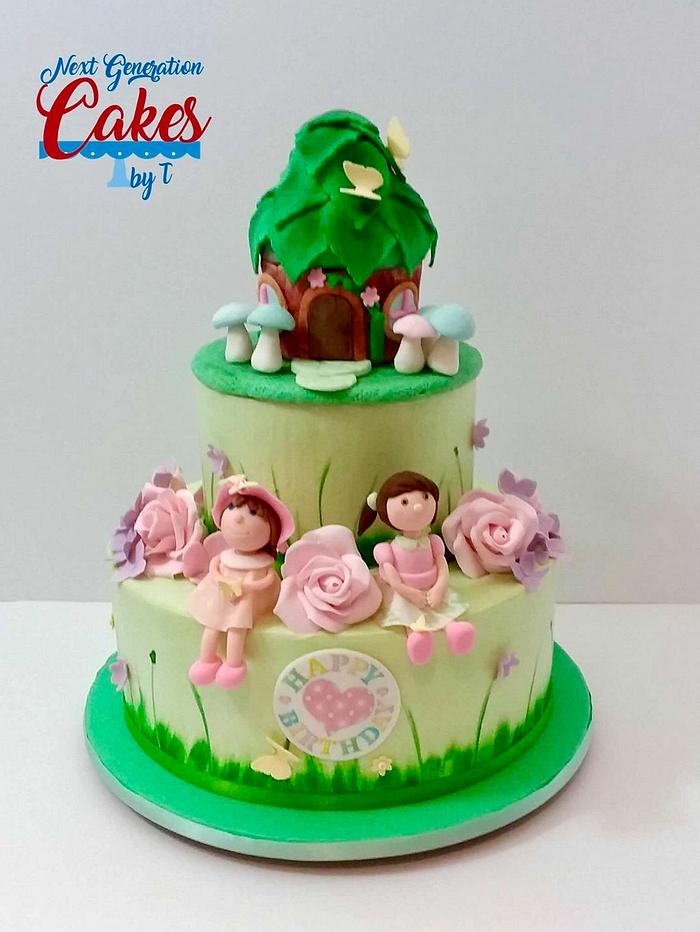 Woodland/fairy birthday cake