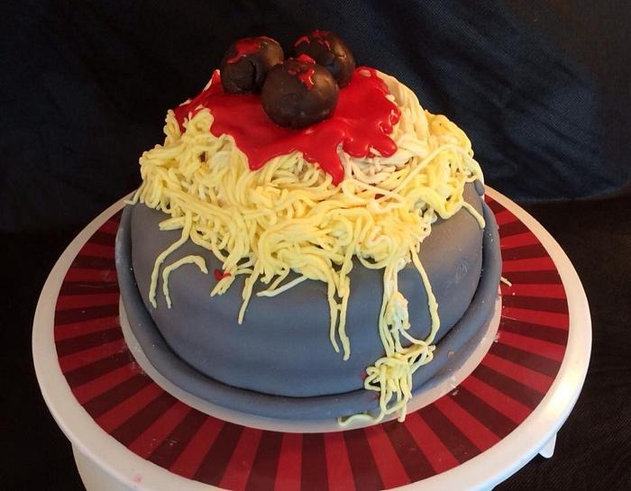 My spaghetti and meatballs cake!