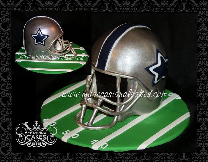 3-D Cowboys Football Helmet Cake