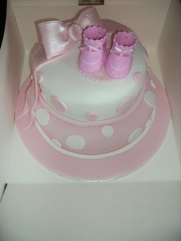 Pink Christening cake 