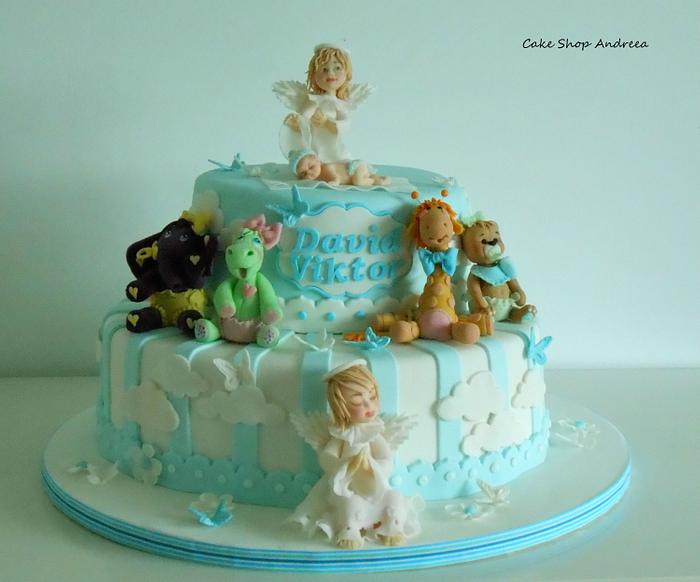 christening guardian angels cake