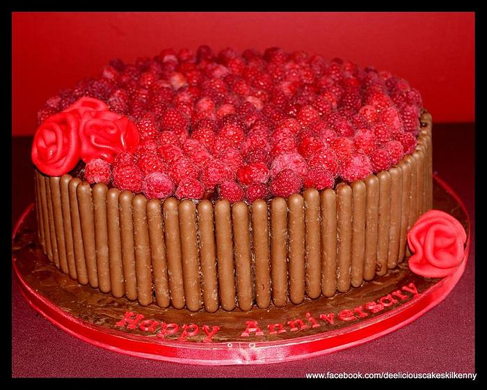 Chocolate and raspberries.