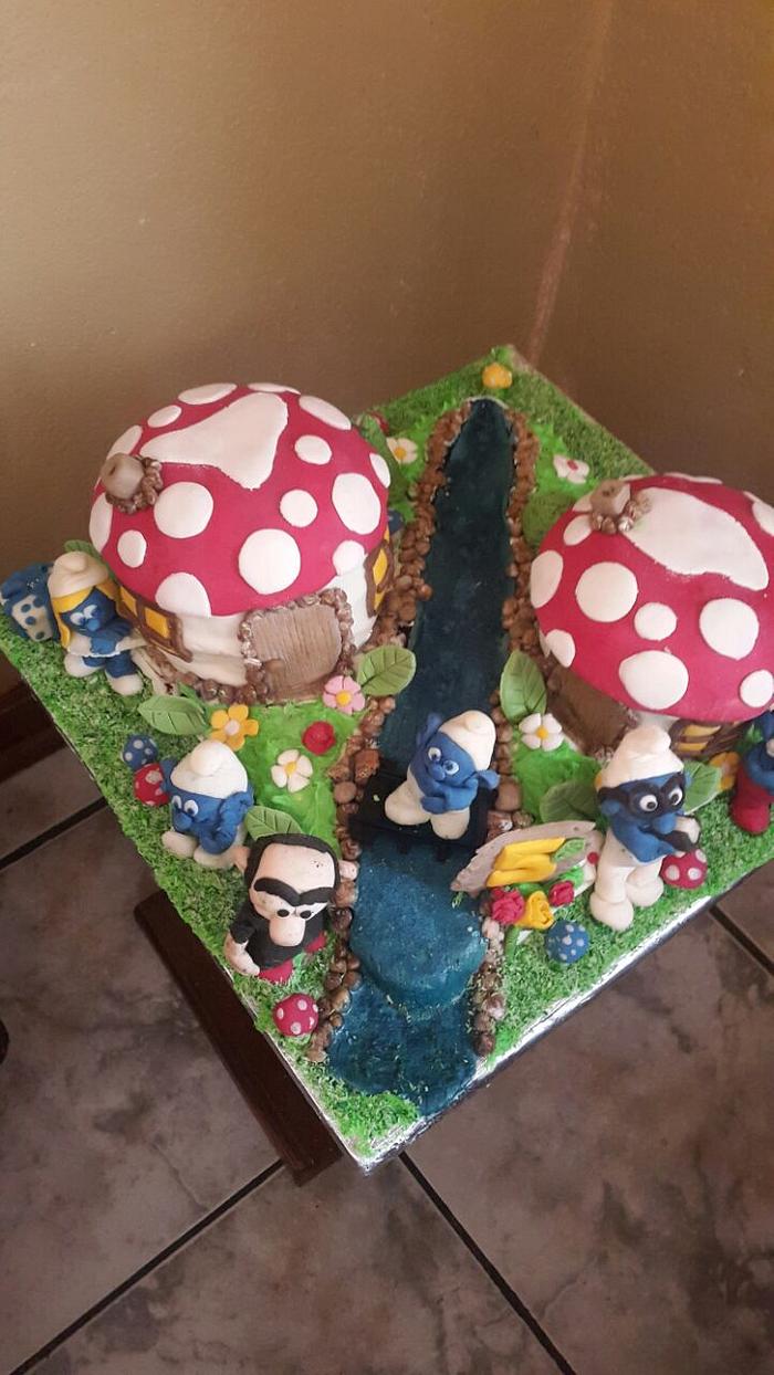My 1st 3D Cake (The Smurfs) 