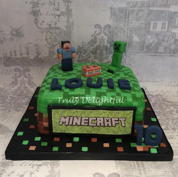 Minecraft birthday cake