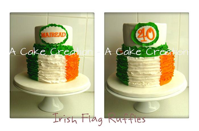 Irish Flag Ruffle cake