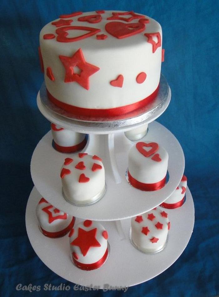 Stars and Hearts wedding cake.