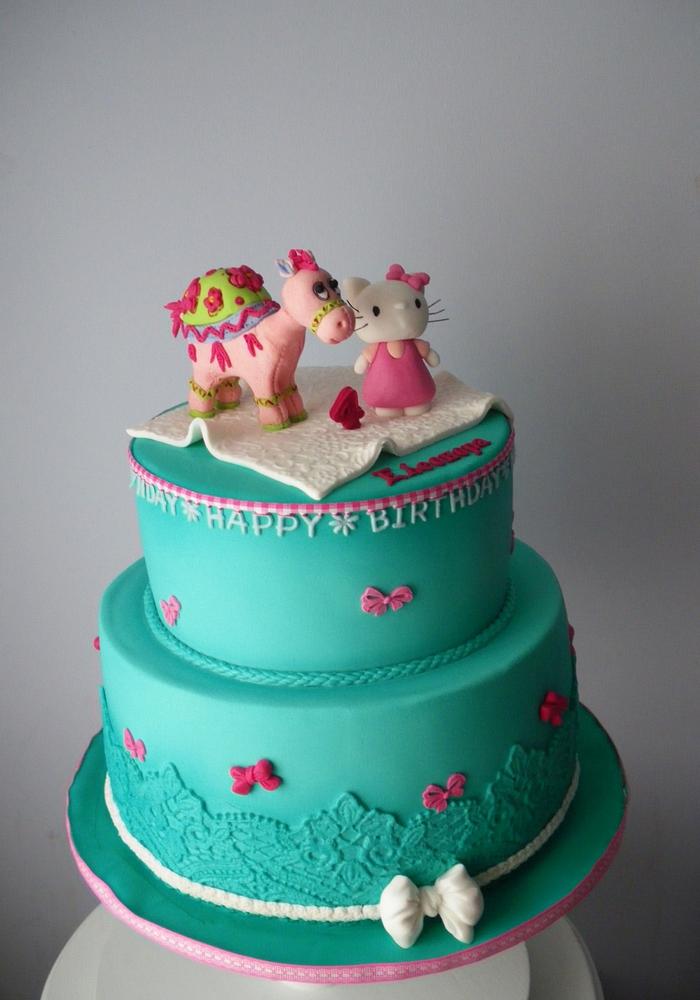 Hello kitty and friend cake