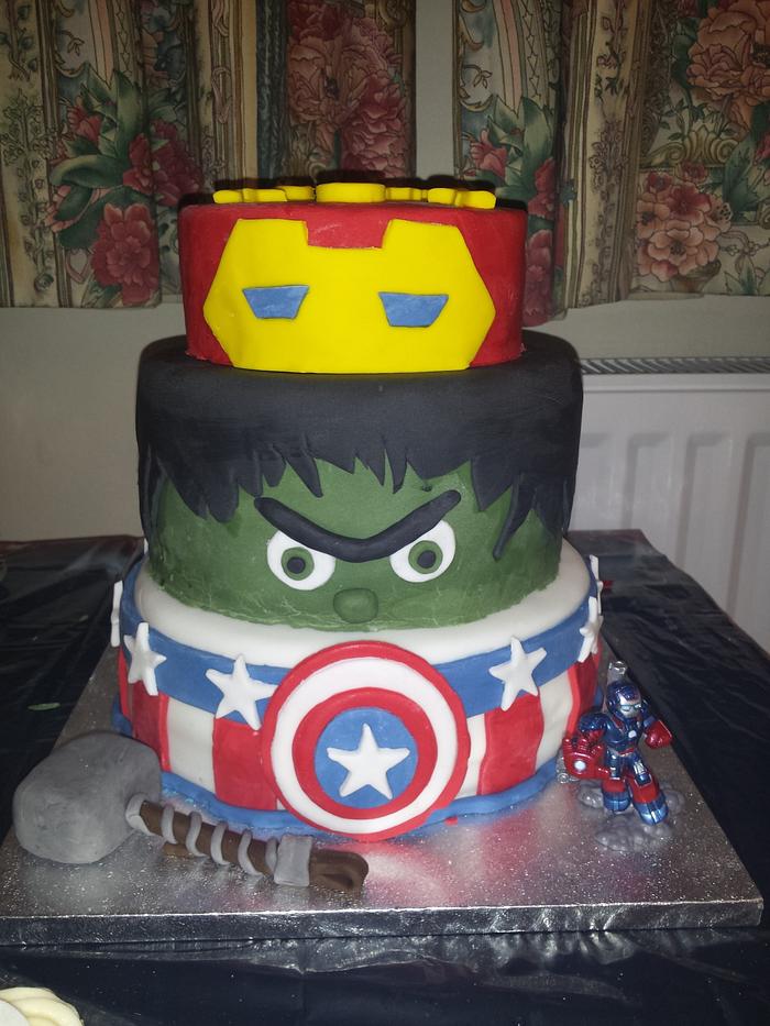 Son's 5th birthday, my 1st tiered cake