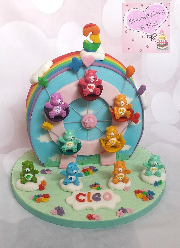 My daughter's care bear rainbow cake