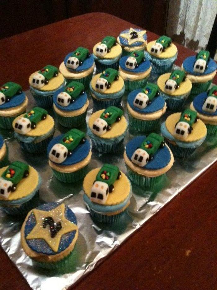 garbage truck cupcake toppers