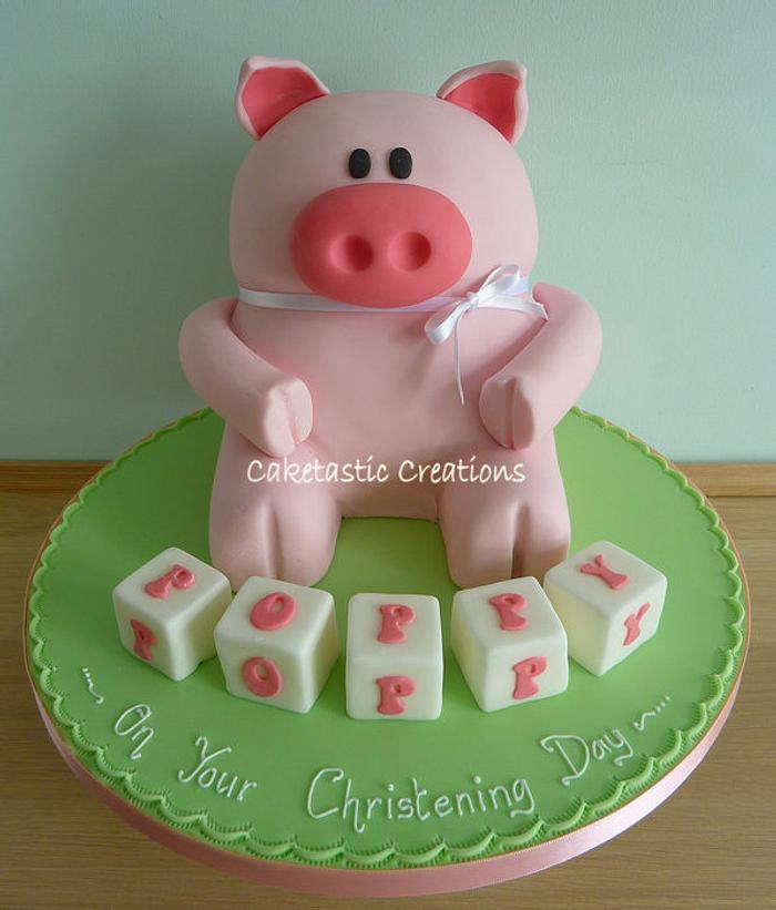Little pig 3D Christening Cake