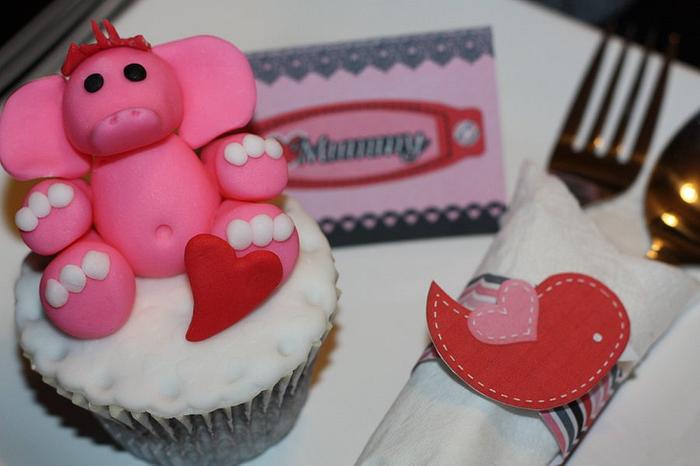 Valentine Elephant Cupcake