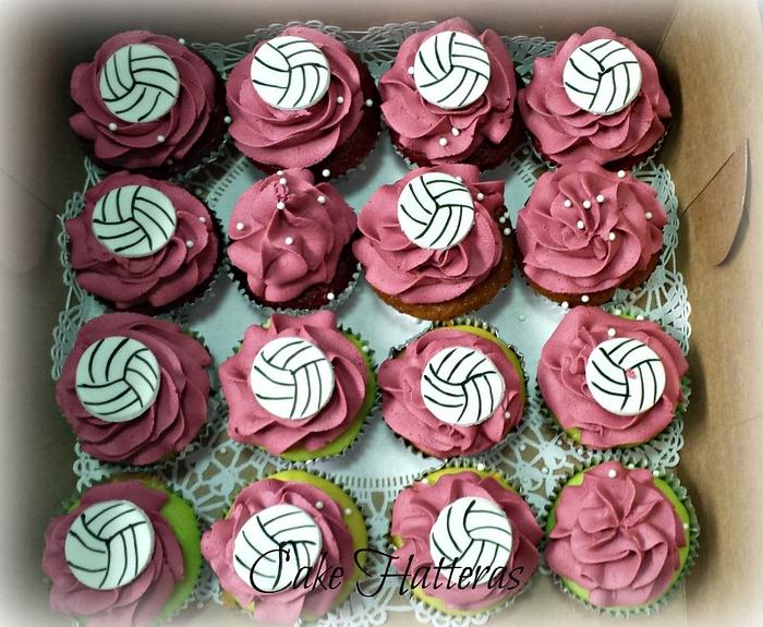 Volly Ball Cupcakes for Senior Night!