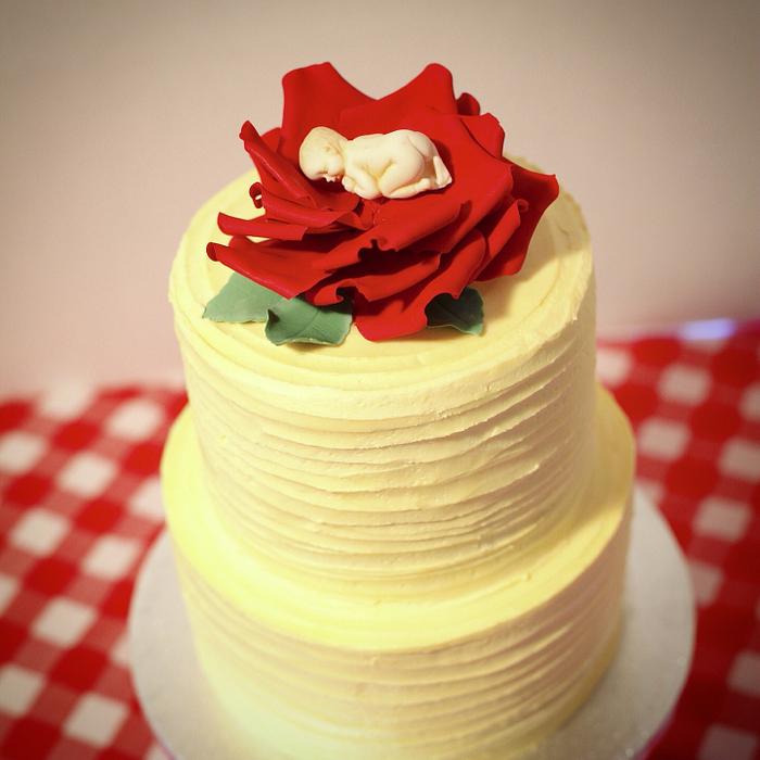 Anne Geddes inspired baby shower cake