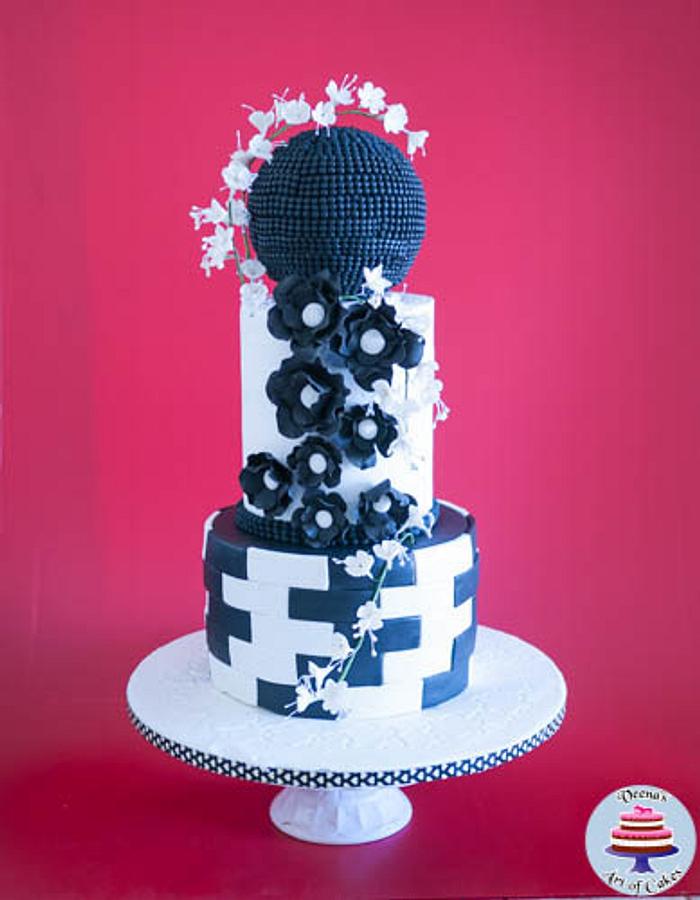 A Bold Ball Wedding Cake