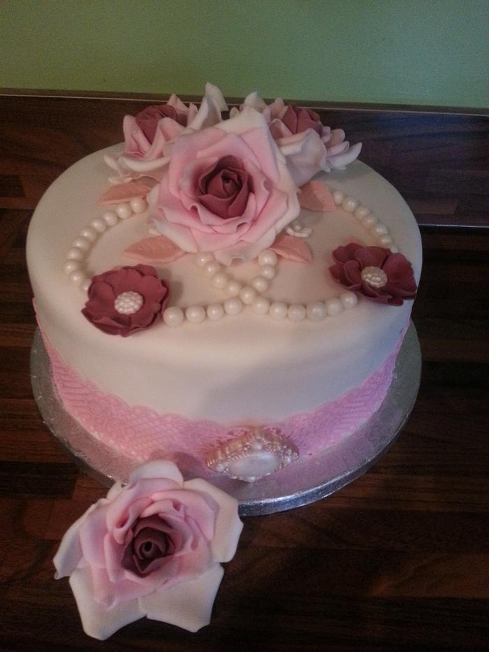 Lace birthday cake