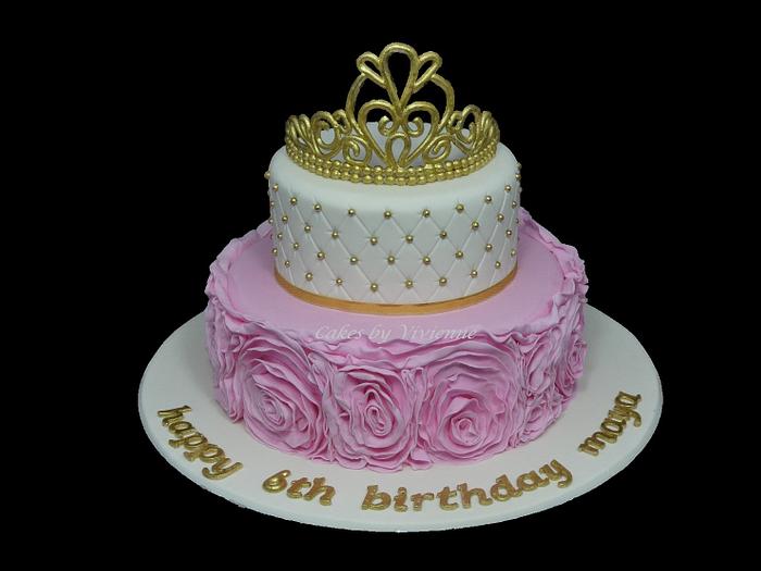 Princess Rose Ruffle Birthday Cake
