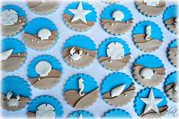 Beach Themed Fondant Cupcake Toppers!