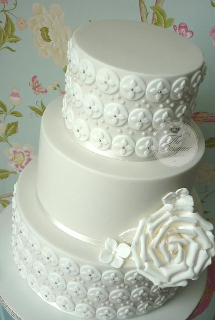 Geometric pattern wedding cake