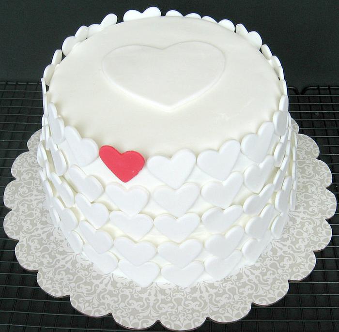 Hearts Wedding Cake