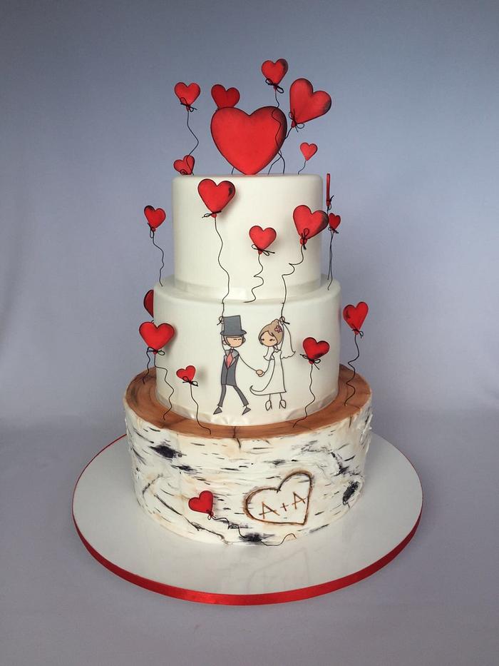 Wedding cake in love :)