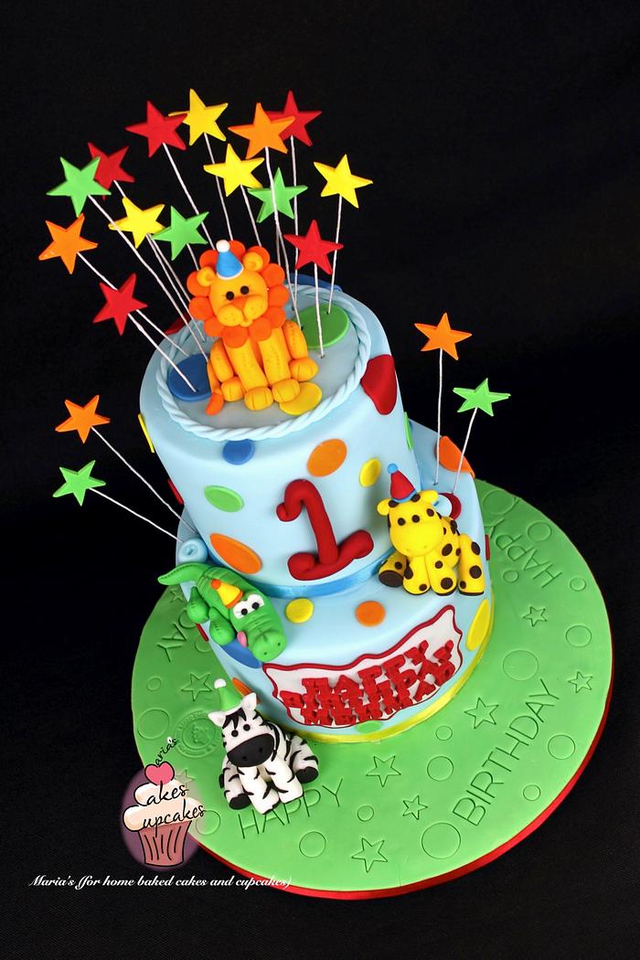 Animal theme cake
