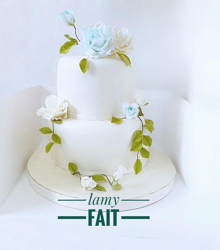 Wedding rozes cake