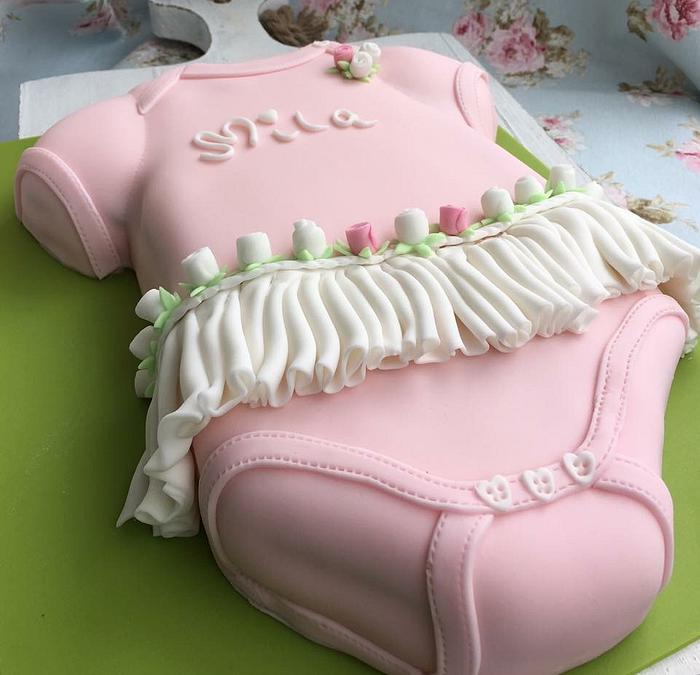Baby pink Birthday cake