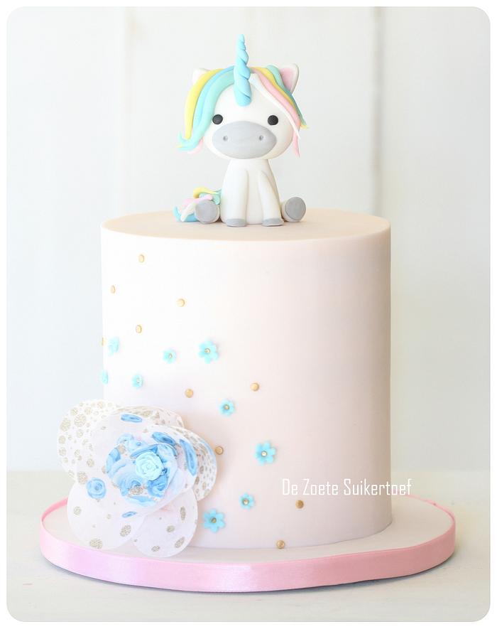 Unicorn, birthday cake for a little girl.