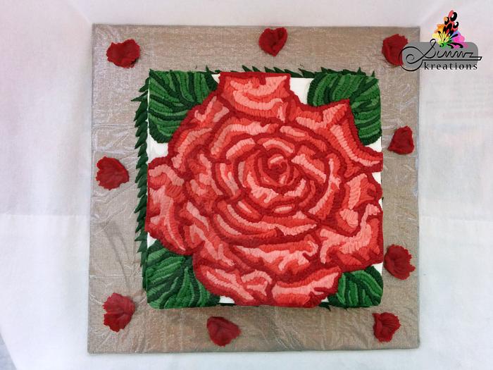 Buttercream Giant Rose with Petals