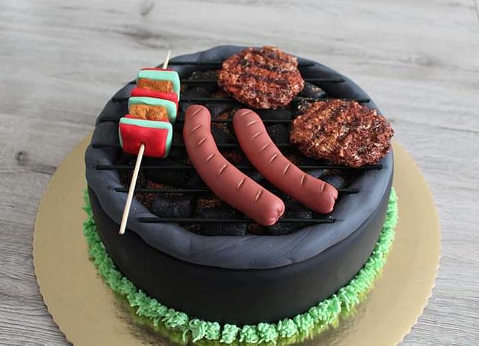Barbecue fondant cake