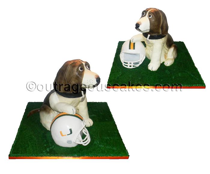 3d sculpted beagle cake