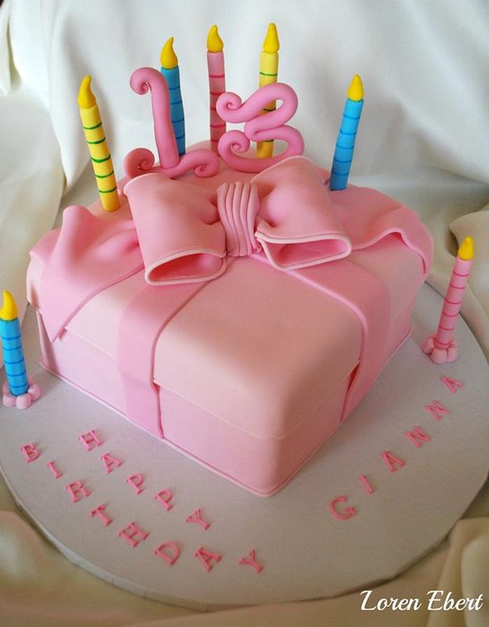 Pink Gift Box Cake!