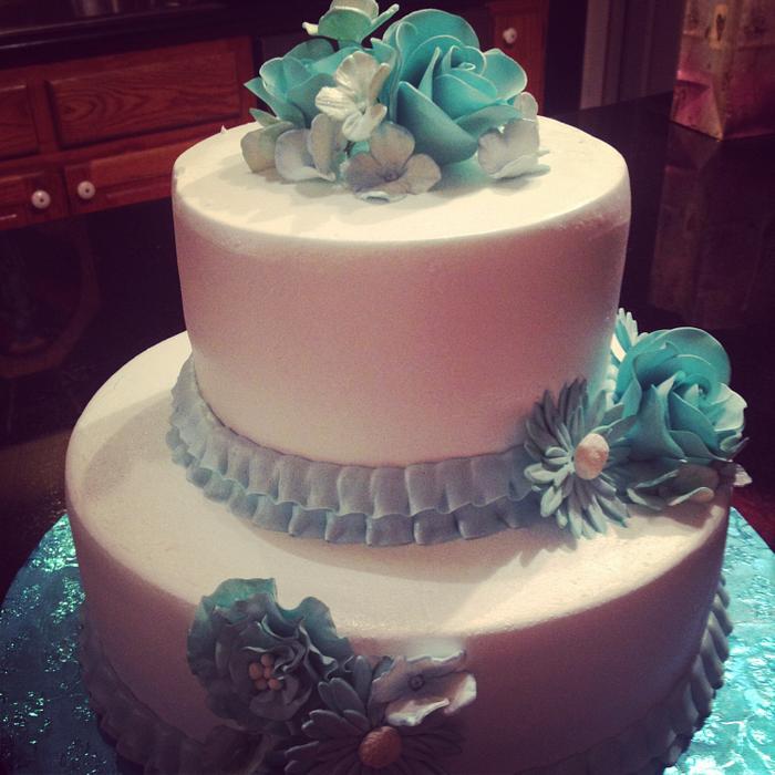 Tiffany blue cake