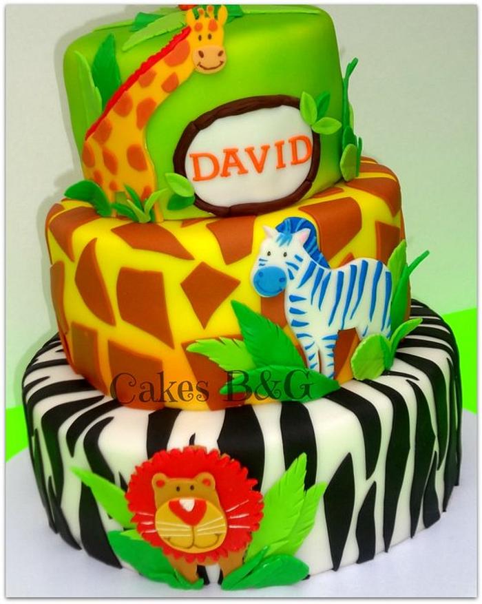 Safari/Jungle theme cake