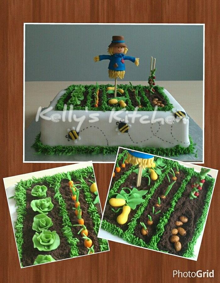 Garden/bee themed cake