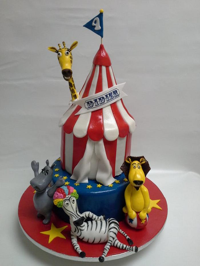 Madagascar Circus Cake