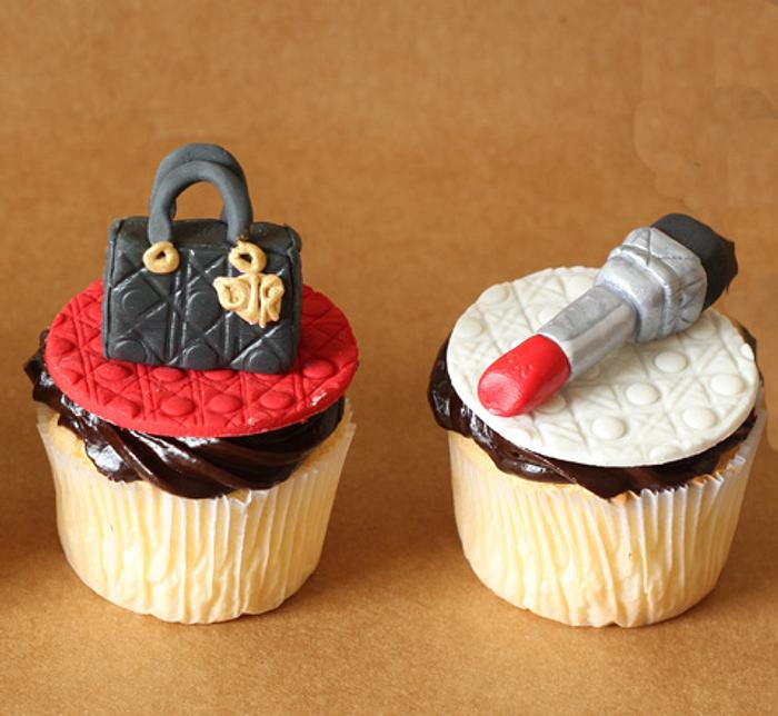 Dior themed cupcakes