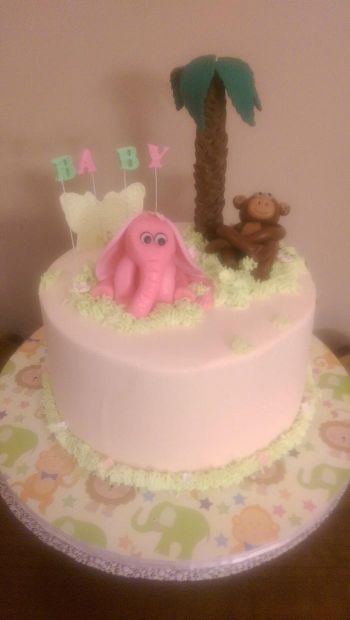 Baby Girl Safari Cake