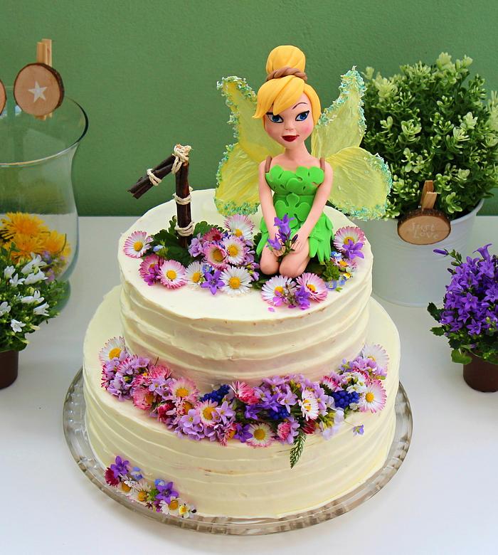 Flower Cake with Fairy