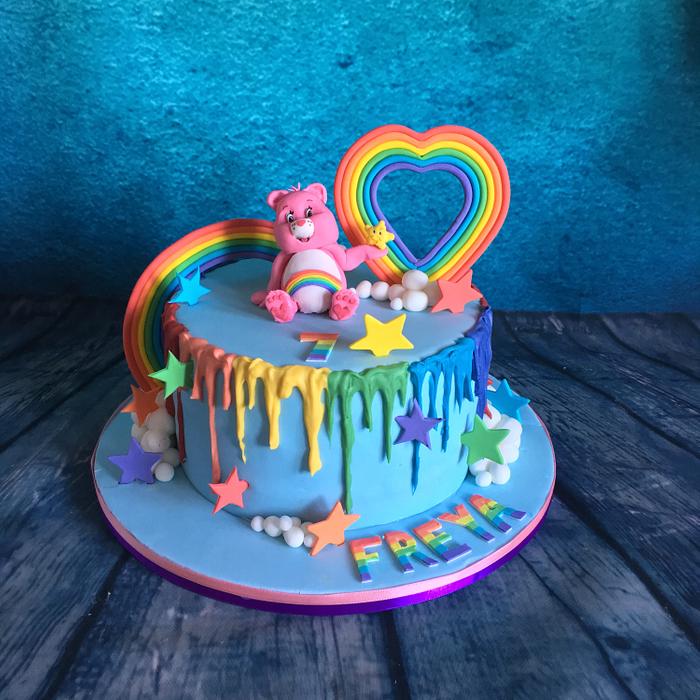 Rainbow care bear cake