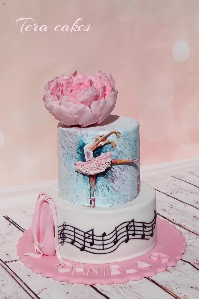 hand painted cake for ballerina 